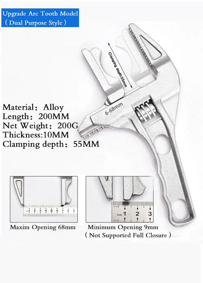 Adjustable Wrench Universal Monkey Spanner Multi-function plumbing Hand Tools Nut Sink Wrench Bathroom Pipe Large Open Spanner    Home Decor Supply | Online Retail | ShoreShopper.com