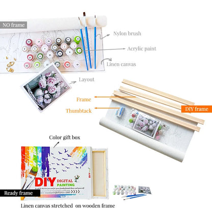 GATYZTORY 60*120cm diy paint by number for adults flower Painting by numbers home decor artwork    Home Decor Supply | Online Retail | ShoreShopper.com