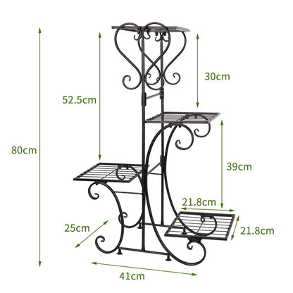 Metal Plant Shelf Flower Display Stand Garden Planter Holder with 4 Tier Shelves Indoor (Black)    Home Decor Supply | Online Retail | ShoreShopper.com