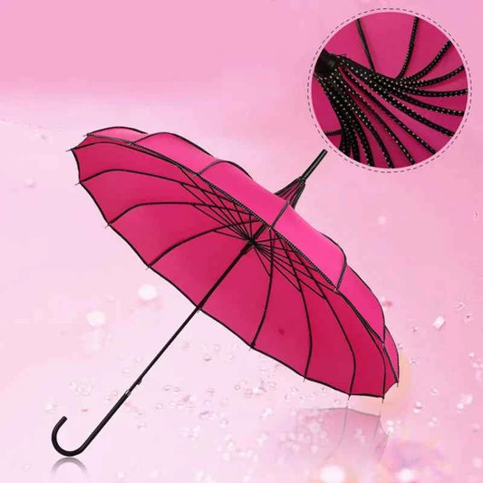 Windproof Folding Umbrella, UV Protective, Travel Umbrella, Wedding Party Fashion, Vintage Pagoda Umbrella