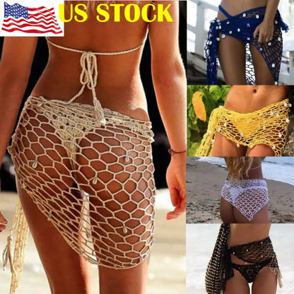 Women Beach Weave Hand Crochet Wrap Shawls Sexy Bikini Cover Up Sunscreen Nets Skirt Mesh Tunic Pareo Beachwear hot    Your Coastal Marketplace | Shoreshopper.com