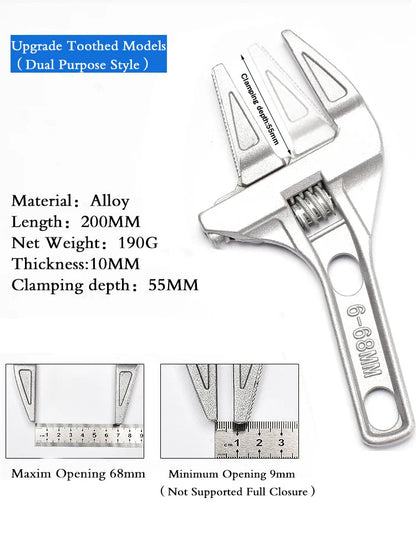 Adjustable Wrench Universal Monkey Spanner Multi-function plumbing Hand Tools Nut Sink Wrench Bathroom Pipe Large Open Spanner    Home Decor Supply | Online Retail | ShoreShopper.com