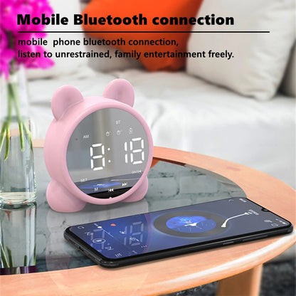 Bluetooth Mirror Table Clock Kids Alarm Clock Cute Cat Digital Alarm Clock For Kids Bedside Clock Children'S Sleep Led Clocks    Home Decor Supply | Online Retail | ShoreShopper.com