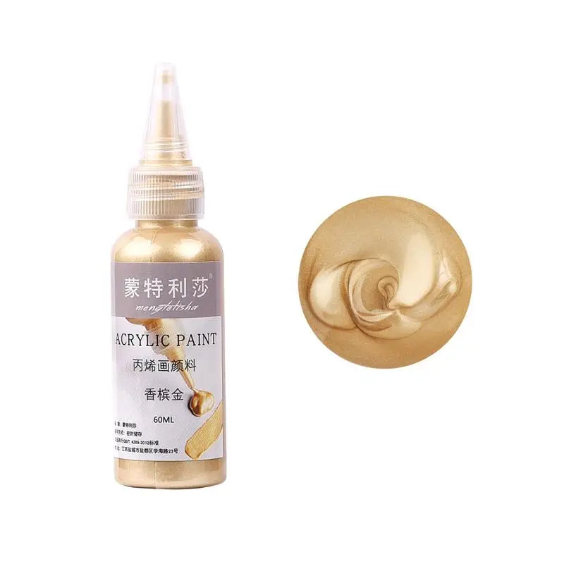 New 60ml Gold Paint Metallic Acrylic Paint,Waterproof Not Faded For Statuary Coloring DIY Hand Clothes Painted Graffiti Pigments    Home Decor Supply | Online Retail | ShoreShopper.com