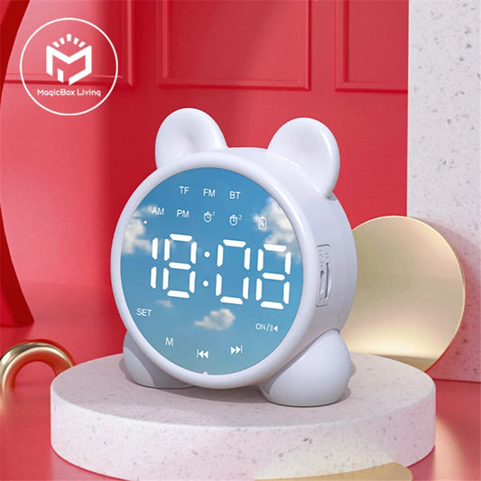 Bluetooth Mirror Table Clock Kids Alarm Clock Cute Cat Digital Alarm Clock For Kids Bedside Clock Children'S Sleep Led Clocks    Home Decor Supply | Online Retail | ShoreShopper.com