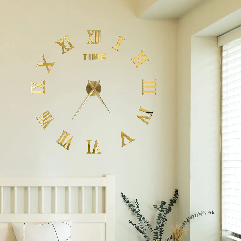 2D/3D Large Roman Numeral Acrylic Mirror Wall Clock Sticker Fashion DIY Quartz Clocks Watch Home Decoration Living Room Stickers    Home Decor Supply | Online Retail | ShoreShopper.com