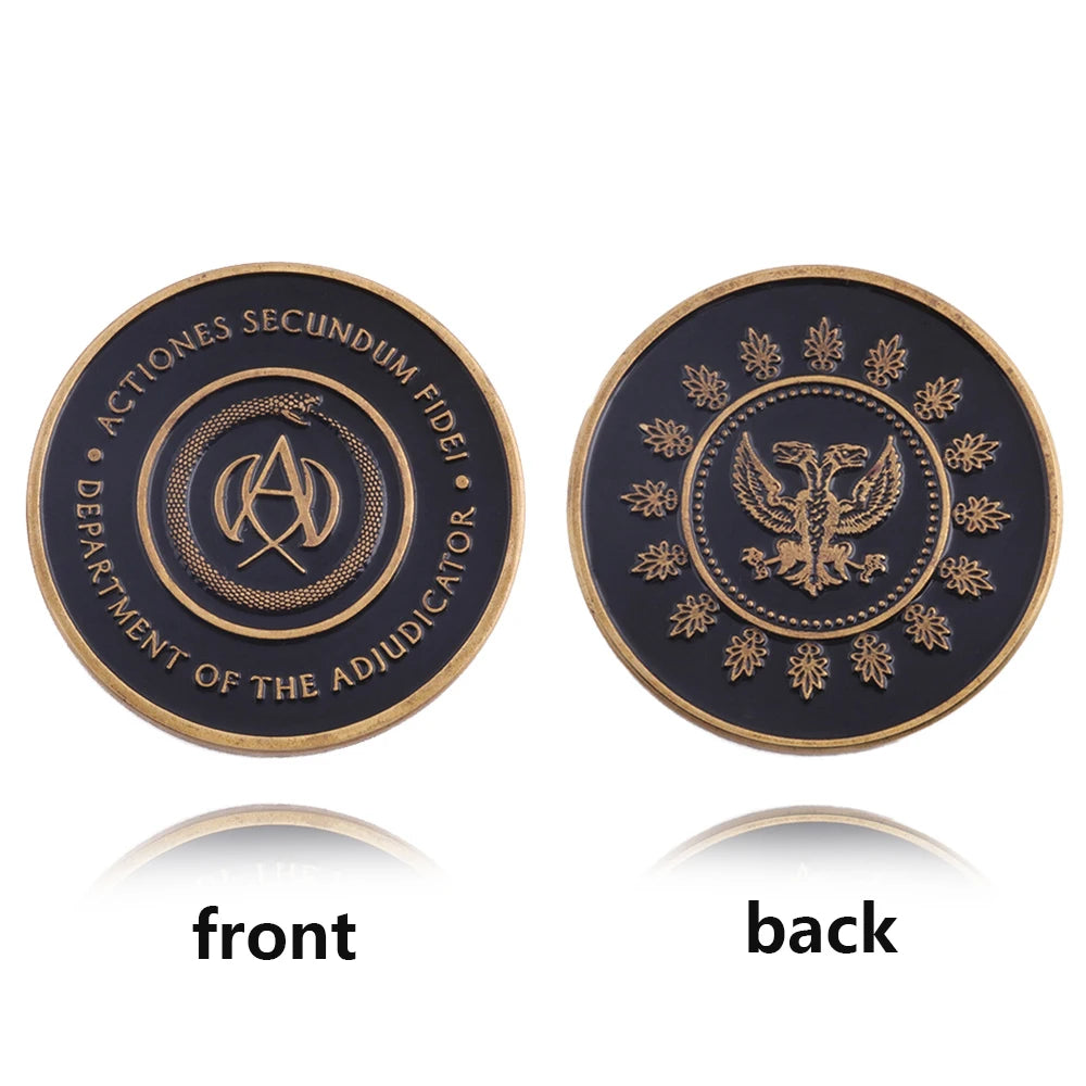Big Size John Wick 4 Blood Oath Marker Coin Keychain Gold and Adjudicator Coin Metal Prop Accessories Collection Gift - ShoreCo.Shop