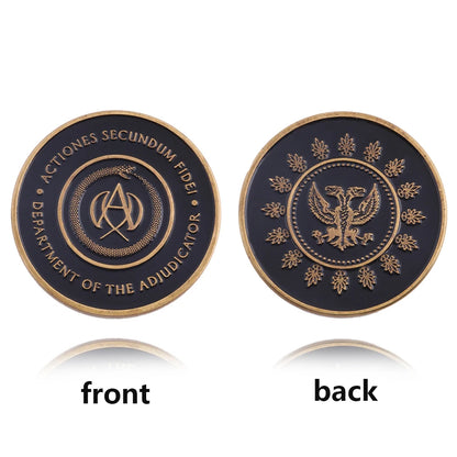Big Size John Wick 4 Blood Oath Marker Coin Keychain Gold and Adjudicator Coin Metal Prop Accessories Collection Gift - ShoreCo.Shop