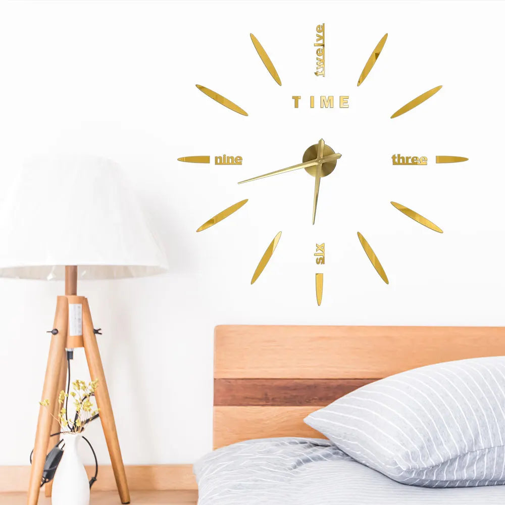 3D Wall Clock Modern Design DIY Acrylic Mirror Sticker Quartz Needle Big Europe Horloge Home Decoration Living Room Watch Clocks    Home Decor Supply | Online Retail | ShoreShopper.com