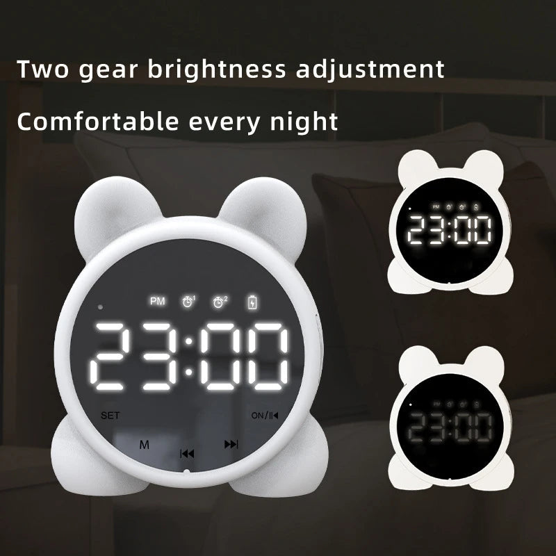 Bluetooth Mirror Table Clock Kids Alarm Clock Cute Cat Digital Alarm Clock For Kids Bedside Clock Children'S Sleep Led Clocks    Home Decor Supply | Online Retail | ShoreShopper.com