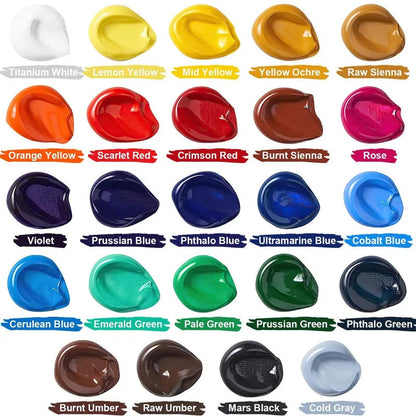 Acrylic Paint Set 12/24 Colors Craft Paint for Fabric/Clothing/Nail/Canvas/Rock Painting Waterproof Drawing Set Art Supplies    Home Decor Supply | Online Retail | ShoreShopper.com