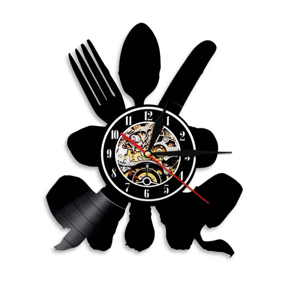 The Kitchen The Heart Of The Home Inspired Vinyl Record Clock Modern Design Vinyl Wall Watch Kitchen Decor Noiseless Timepieces    Home Decor Supply | Online Retail | ShoreShopper.com