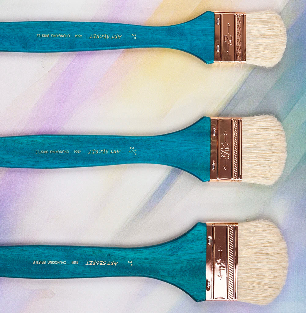 ArtSecret Paint-Brush Bristle Blue Handle Stainless Ferrule Scrubbing Art Painting Tool For Professional Painter 4504    Home Decor Supply | Online Retail | ShoreShopper.com