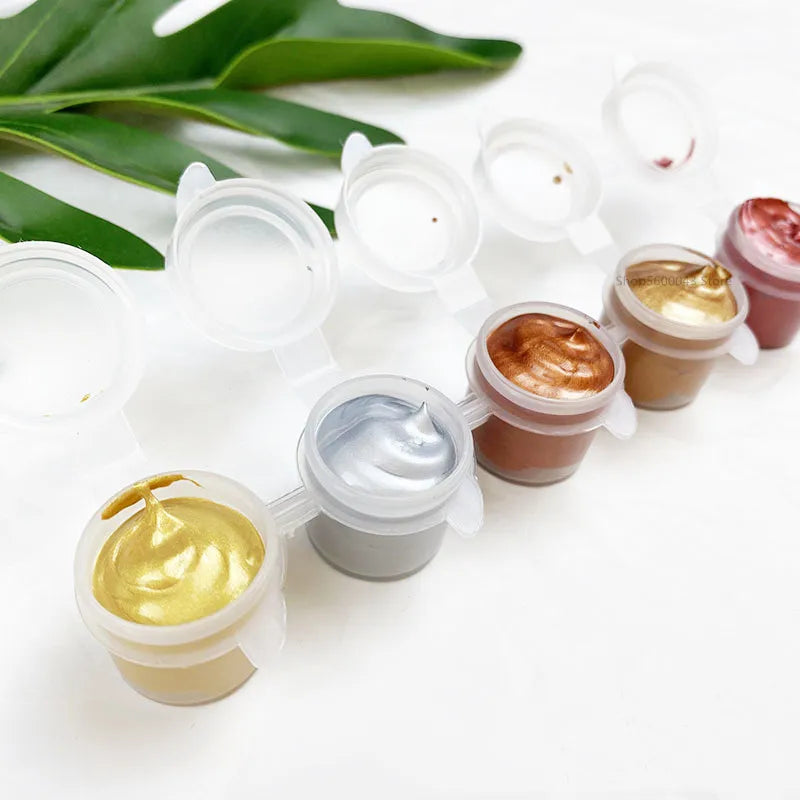 Metallic Acrylic Paint 5ML*5 Color Waterproof and Non-fading Plaster Sculpture Coloring DIY Hand-painted Graffiti Paint    Home Decor Supply | Online Retail | ShoreShopper.com