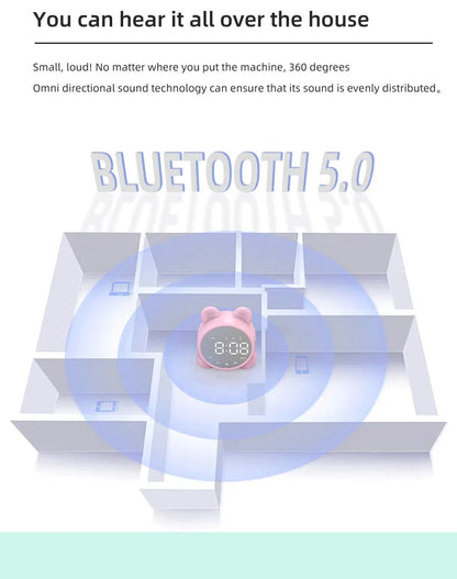 Bluetooth Mirror Table Clock Kids Alarm Clock Cute Cat Digital Alarm Clock For Kids Bedside Clock Children'S Sleep Led Clocks    Home Decor Supply | Online Retail | ShoreShopper.com