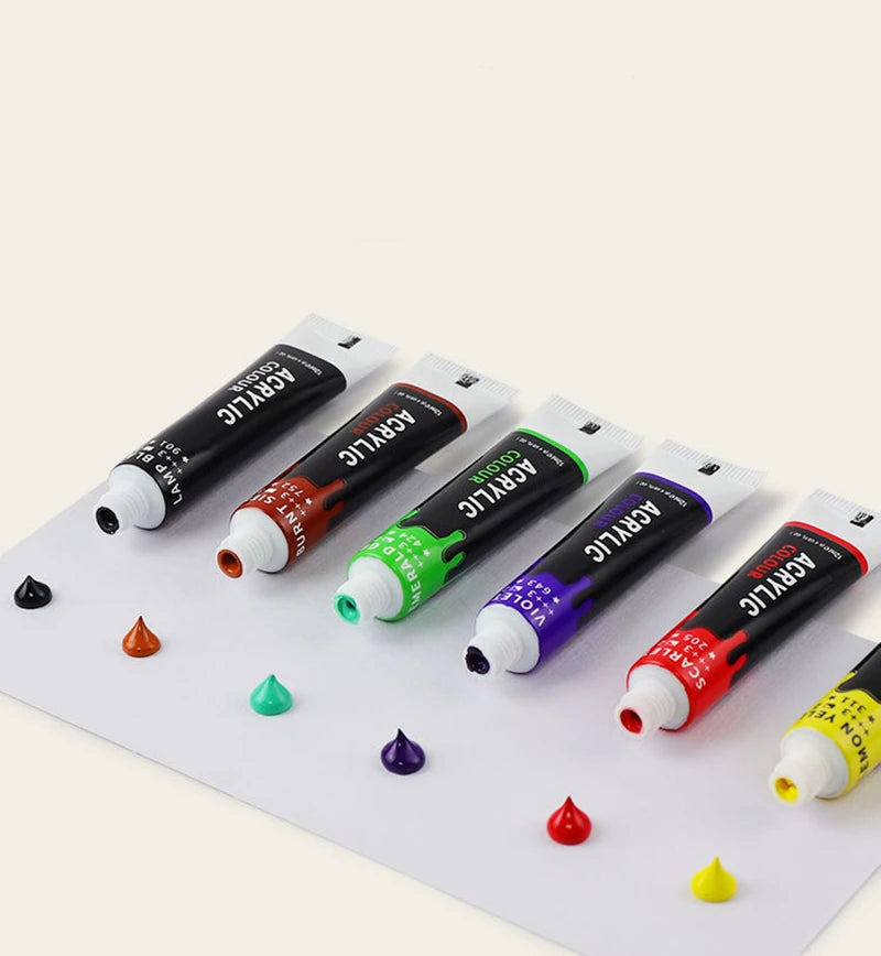 Acrylic Paints Set 12/24 Colors Professional Brush Set 12ml Tubes Artist Drawing Painting Pigment Hand Painted Wall Paint DIY    Home Decor Supply | Online Retail | ShoreShopper.com
