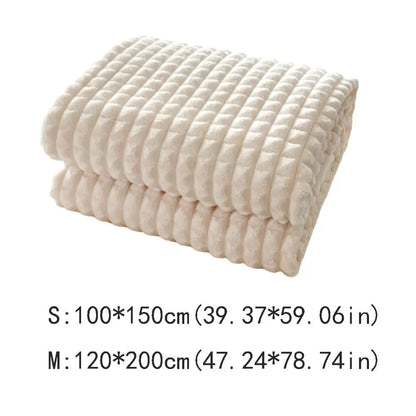 Durable Solid Color Flannel Blanket Thickened Comfortable Sofa Plush Blanket Soft Warm Office Nap Blanket Unisex    Your Coastal Marketplace | Shoreshopper.com