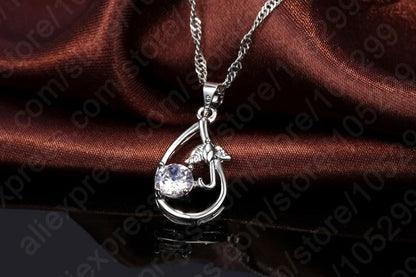 Wedding Bridal Jewelry Sets for Women Neckalce and Earrings 925 Sterling Silver Romantic Style Jewelry for Women As Gift    Home Decor Supply | Online Retail | ShoreShopper.com