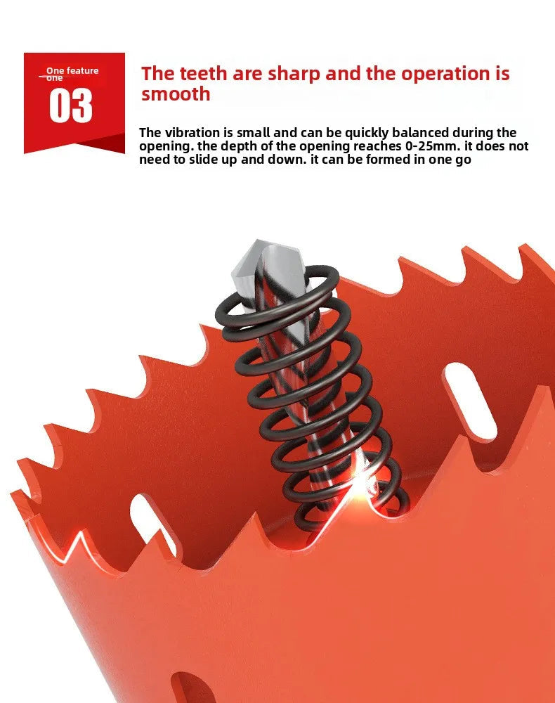 M42 bi-metal woodworking hole saw for drywall, PVC, plastic, iron plate, and recessed light drilling.    Home Decor Supply | Online Retail | ShoreShopper.com