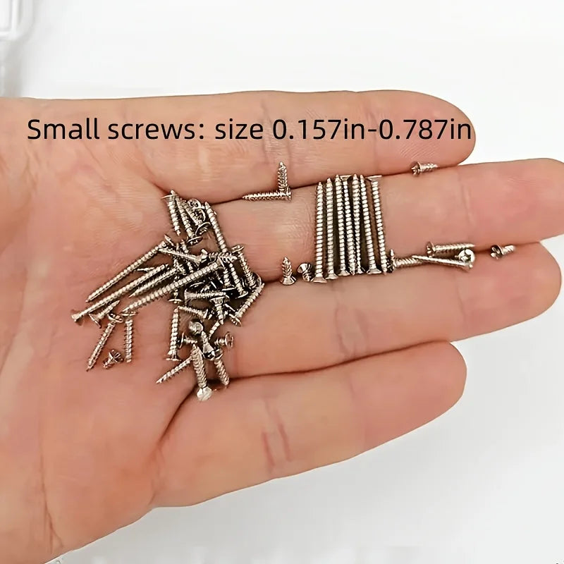 Box of 560 Self-Tapping Wood Screw Set - Includes 8 Different Sizes of M2 Phillips Flat Metal Screw Classification Kit    Home Decor Supply | Online Retail | ShoreShopper.com