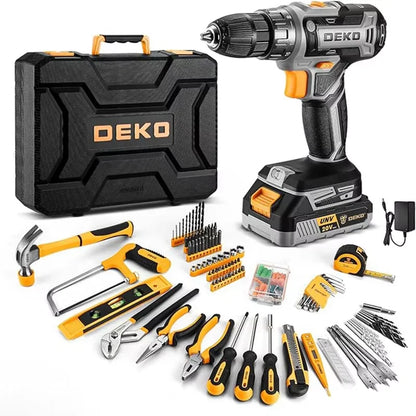 20V DEKO  cordless drill kit with battery,  manual repair, men's drill,basic toolbox, suitable for household tools - ShoreCo.Shop