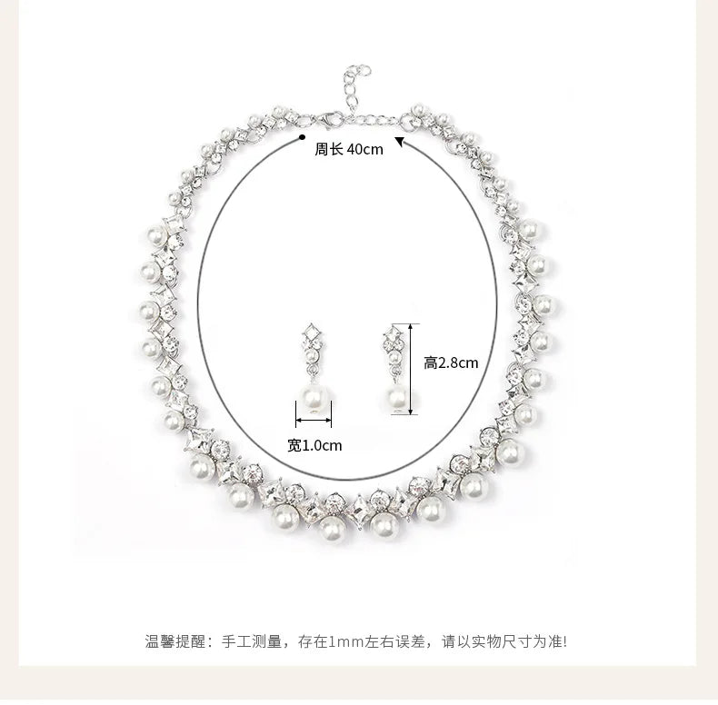 New pearl gemstone jewellery woman necklace set for women jewelry sets light luxury Women's earrings lock bone chain alloy    Home Decor Supply | Online Retail | ShoreShopper.com