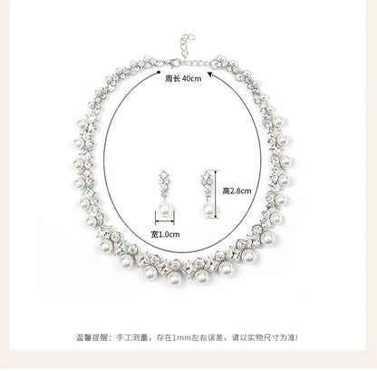 New pearl gemstone jewellery woman necklace set for women jewelry sets light luxury Women's earrings lock bone chain alloy    Home Decor Supply | Online Retail | ShoreShopper.com