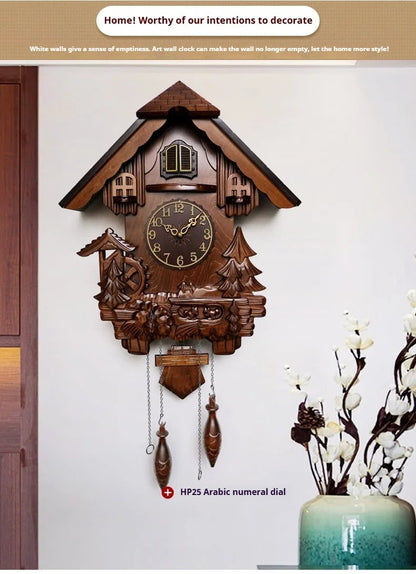 Antique Classic Solid Wood Hand-carved Cuckoo Wall Clock, Children's Music, Hour Announcement Swinging Creative Clock    Home Decor Supply | Online Retail | ShoreShopper.com