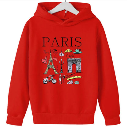 Girls Paris Landmarks & Food Pattern Print Hoodie Sweatshirt GYM Lover Thick Birthday Gift Top for Kids    Home Decor Supply | Online Retail | ShoreShopper.com