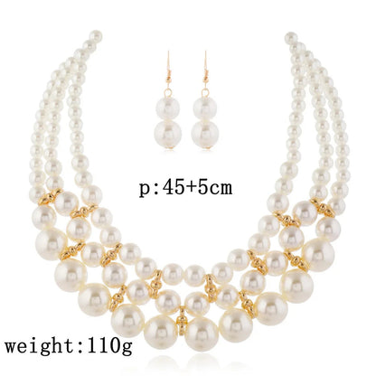 Bridal Wedding Jewelry Set New Fashion Multi layer Handmade Imitation Pearl Necklace and Earrings Women's Party Accessories    Home Decor Supply | Online Retail | ShoreShopper.com