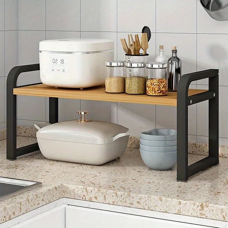 Kitchen Layered Shelves Countertop Cabinets Telescopic Storage Rack Pot Rack Table Top Kitchen Utensils Seasoning Shelf    Home Decor Supply | Online Retail | ShoreShopper.com