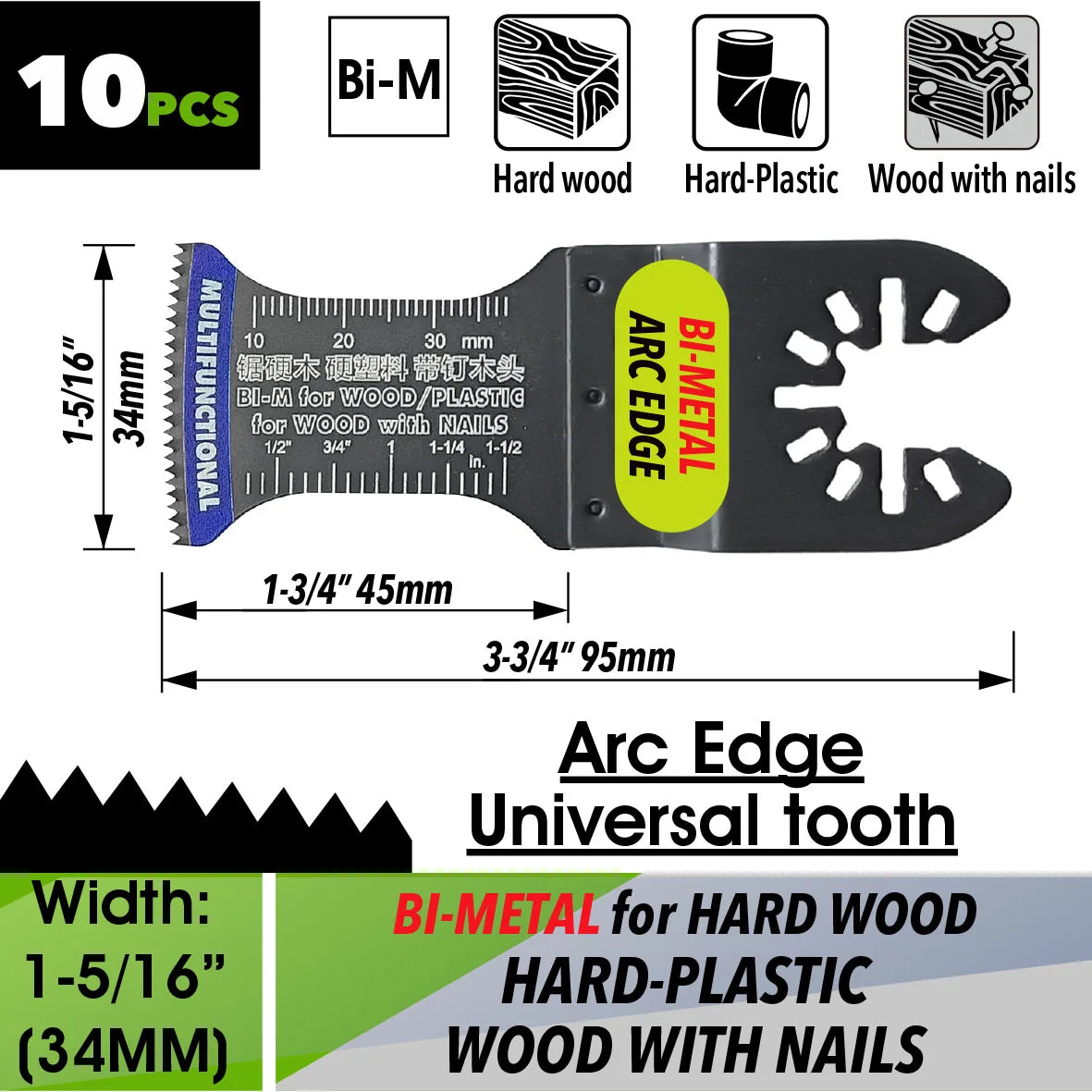 Oscillating Saw Blades Kit，Multitool Blades - Compatible with Milwaukee Dewalt  Worx Skil AEG Ryobi - ShoreCo.Shop