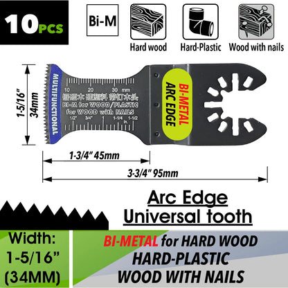Oscillating Saw Blades Kit，Multitool Blades - Compatible with Milwaukee Dewalt  Worx Skil AEG Ryobi - ShoreCo.Shop