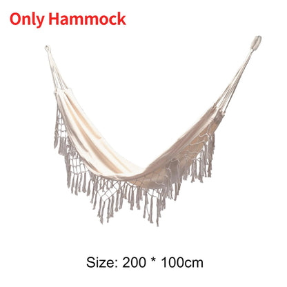 Outdoor Garden Hammock Tassel Canvas Swing Chair Hanging Bed Hiking Camping Hunting Foldable Hammock Photo Props    Home Decor Supply | Online Retail | ShoreShopper.com
