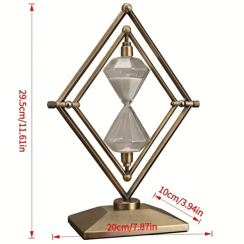 [Luxury Hourglass Timer] 30 Minutes Luxury Modern Geometric Hourglass Timer Ornament | Office Desk Decoration Display    Home Decor Supply | Online Retail | ShoreShopper.com