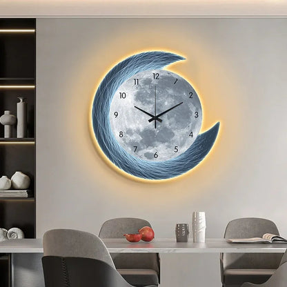 20in LED Light Wall Clock Dining Room Living Moon The Earth Modelling Silent Movement Bedroom Clock Wall Decoration Home Gifts    Home Decor Supply | Online Retail | ShoreShopper.com