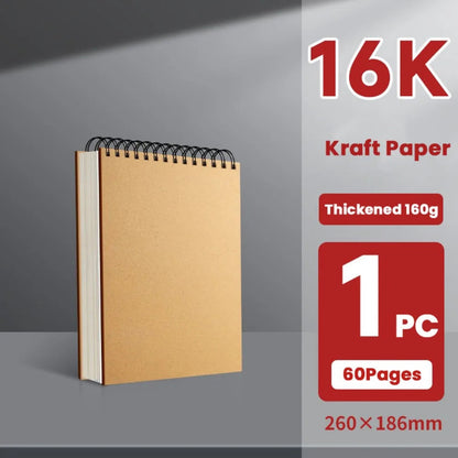 High Quality Kraft Paper Art Sketchbook A4/8K/16K/32K/A3 Flip-up Drawing Notepad 30Sheets/60Pages Spiral Notebook Art Supplies    Home Decor Supply | Online Retail | ShoreShopper.com