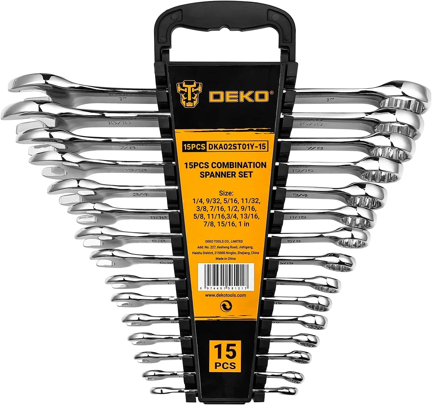 DEKOPRO Combination Wrench Set SAE / Metric,  1/4'' to 1'' & 8-22mm, 12-Point, Chrome Vanadium Steel    Home Decor Supply | Online Retail | ShoreShopper.com