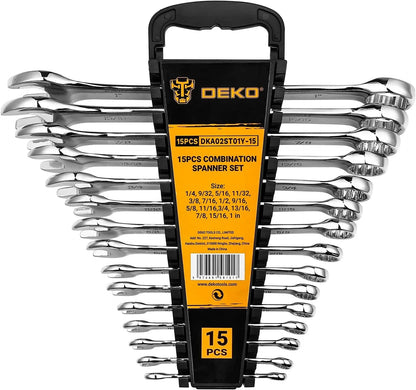 DEKOPRO Combination Wrench Set SAE / Metric,  1/4'' to 1'' & 8-22mm, 12-Point, Chrome Vanadium Steel    Home Decor Supply | Online Retail | ShoreShopper.com