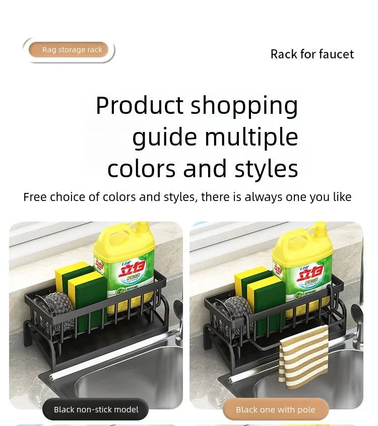 Kitchen Spice Storage Shelf with Drainage Rack, Installation Sink Organizer, Tap-Mounted Shelf for Home Kitchen Accessories    Home Decor Supply | Online Retail | ShoreShopper.com