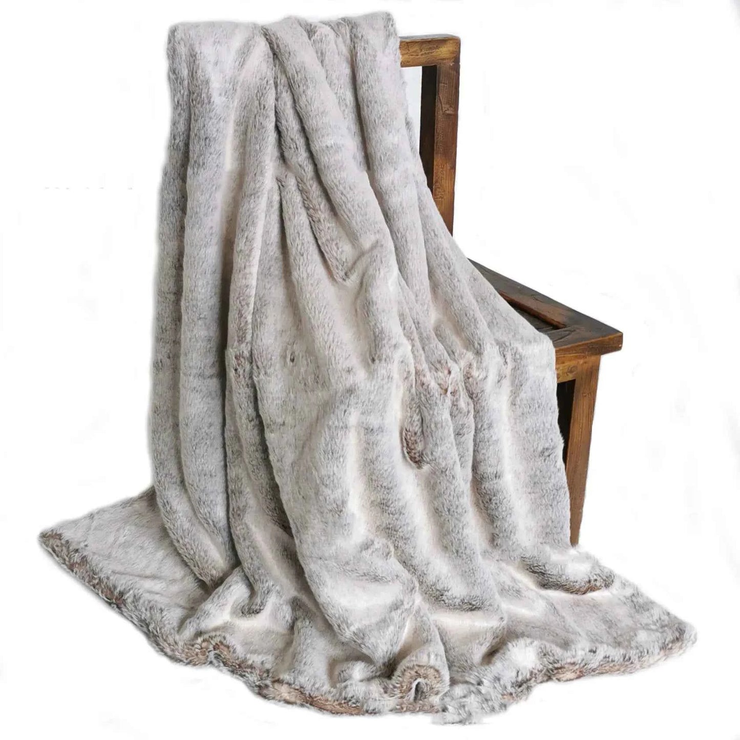 Faux wool blanket thickened double layer faux fur long hair warm lining plush PV fleece blanket