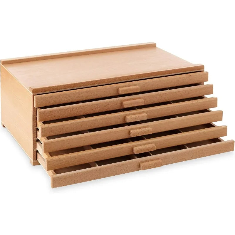 6 Drawer Wooden Artist Storage Supply Box for Pastels, Pencils, Pens, Markers, Brushes and Tools    Home Decor Supply | Online Retail | ShoreShopper.com