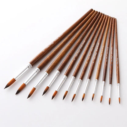 12 Pcs/set Nylon Hair Wooden Handle Watercolor Paint Brush Pen Set Learning DIY Oil Acrylic Painting Art Paint Brushes Supplies    Home Decor Supply | Online Retail | ShoreShopper.com