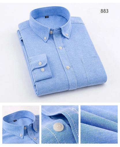 New in shirt long-sleeve shirts for men slim fit formal plian shirt single pocket office clothes soft plaid cotton designer tops    Home Decor Supply | Online Retail | ShoreShopper.com