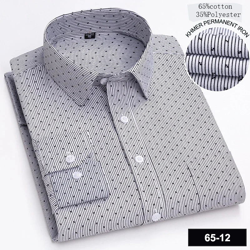 New in shirt long-sleeve shirts for men slim fit formal plian shirt single pocket office clothes soft plaid cotton designer tops    Home Decor Supply | Online Retail | ShoreShopper.com