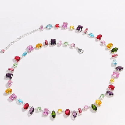 Brand 18K Gold Plated New Luxury Colourful Crystal Zircon Necklace For Women Fashion Party Jewelry Accessories Ladies Jewellery    Home Decor Supply | Online Retail | ShoreShopper.com
