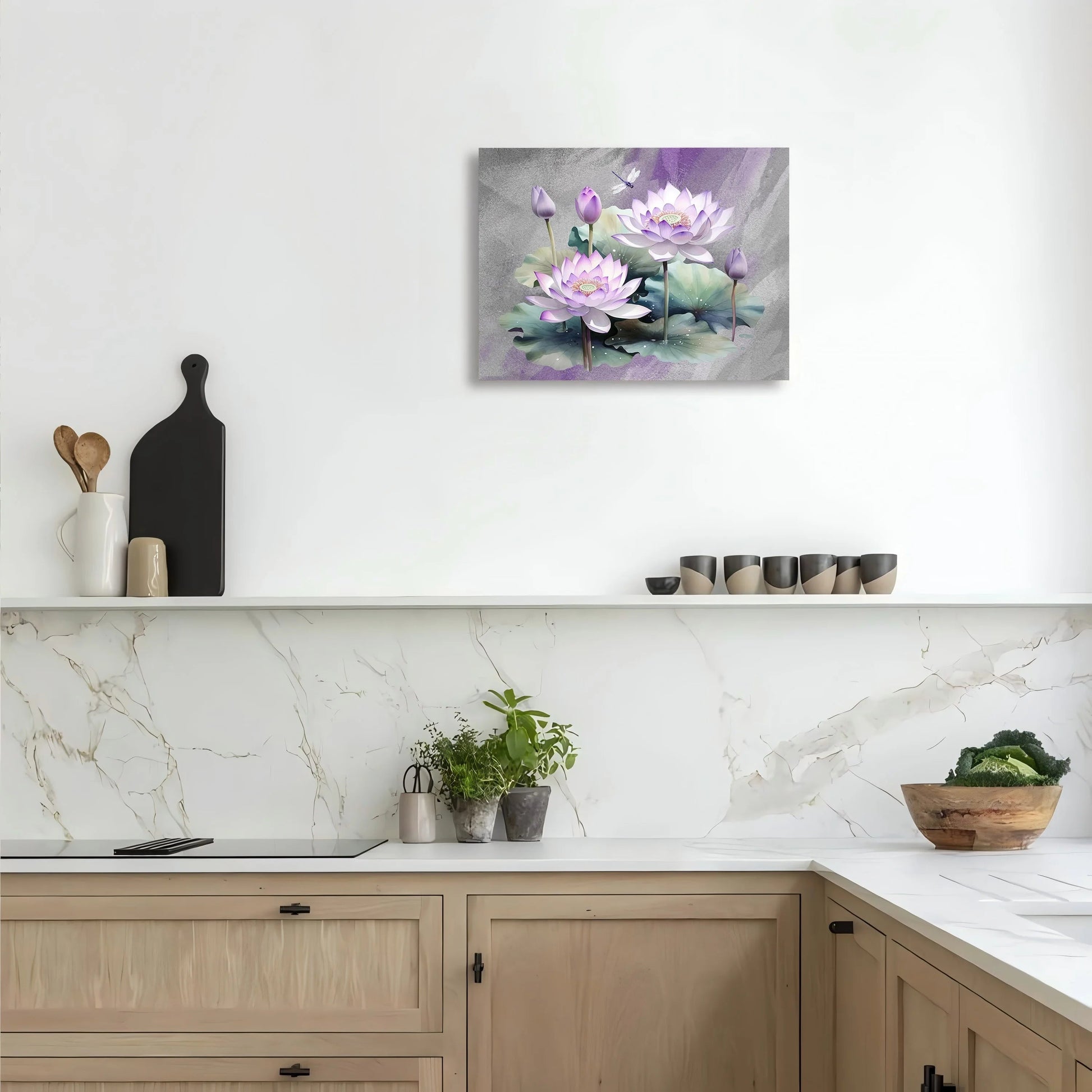 Charming Purple Flower & Green Leaf Canvas Wall Art - Framed Home Decor for Living Room, Bedroom, Kitchen, 11.8x15.7 inches    Home Decor Supply | Online Retail | ShoreShopper.com