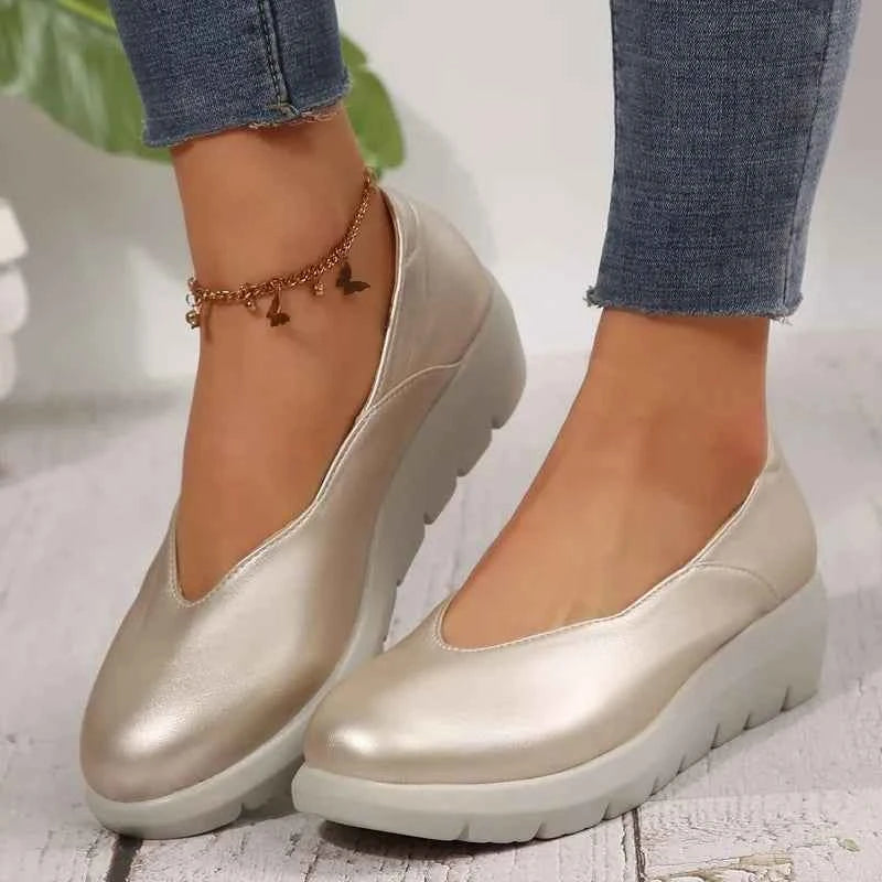 2025 New Women Fashion Wedge Heel Pumps Spring Summer Lightweight Platform Woman Soft Sole Comfort Casual Shoes Женская Обувь