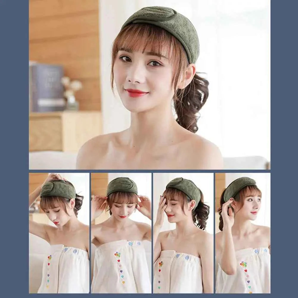 Women Headbands Wash Cosmetic Facial Caps Shower Makeup Head Band Hairband Tiara Turban Turban