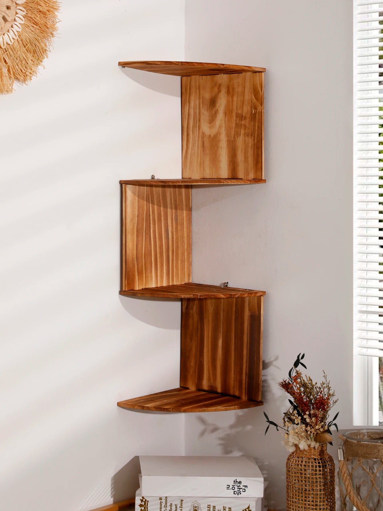 4-Layers Wooden Wall Shelf wood Color Wall Mounted Display Stand Home Organizers Storage Bookshelf Plant Holder Home Appliance    Home Decor Supply | Online Retail | ShoreShopper.com